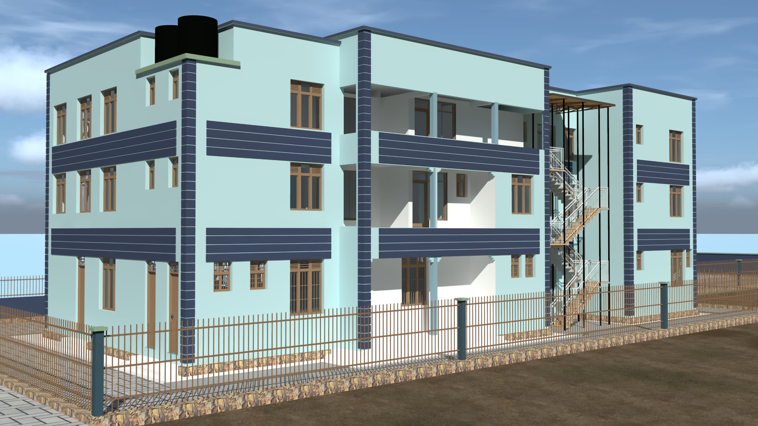 White modern building